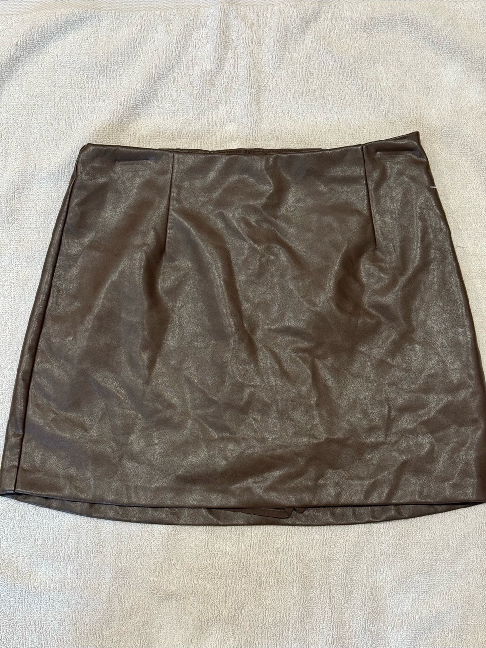 Abercrombie & Fitch Brown Vegan Leather Skort
